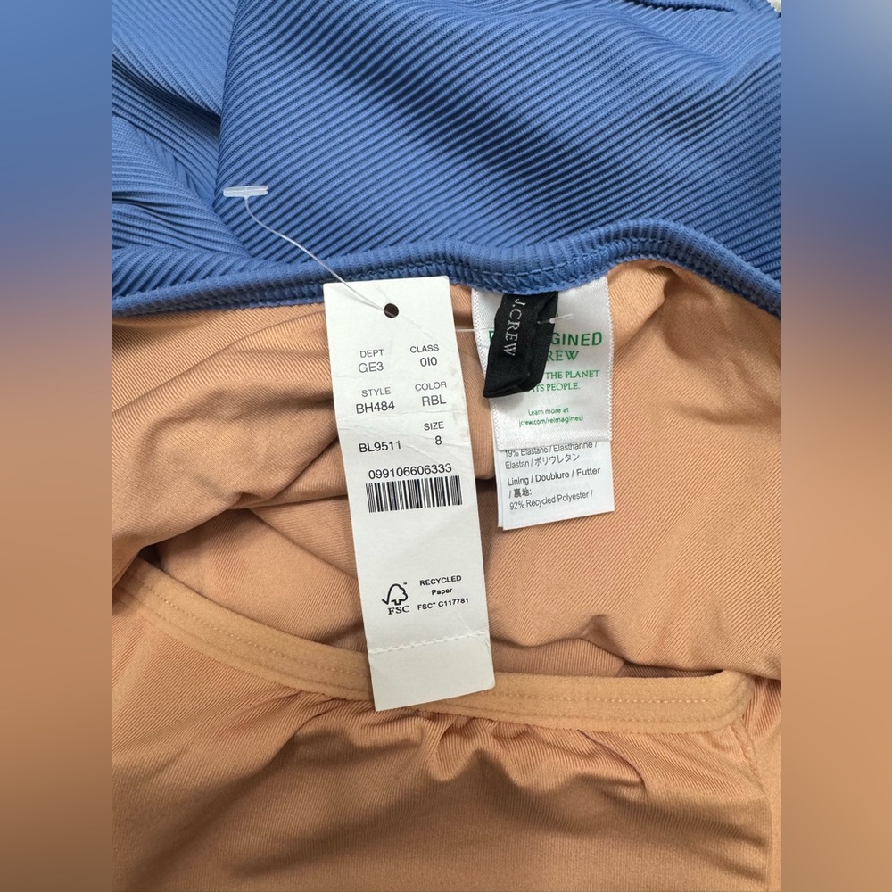NWT J.Crew Ribbed One-Shoulder One-Piece Swimsuit | Modern Minimal Swim - Picture 5 of 5